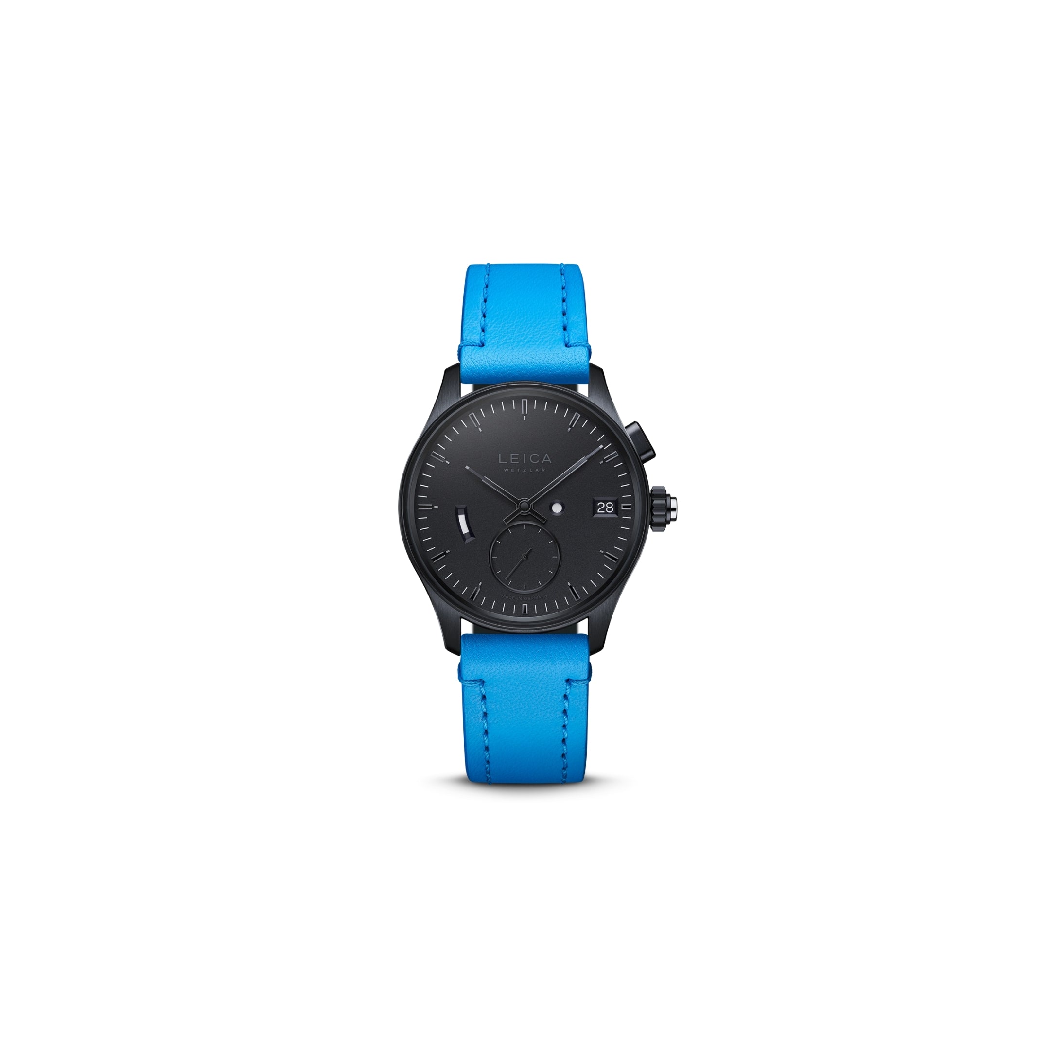 Leica Calf-Leather Strap, Adria blue