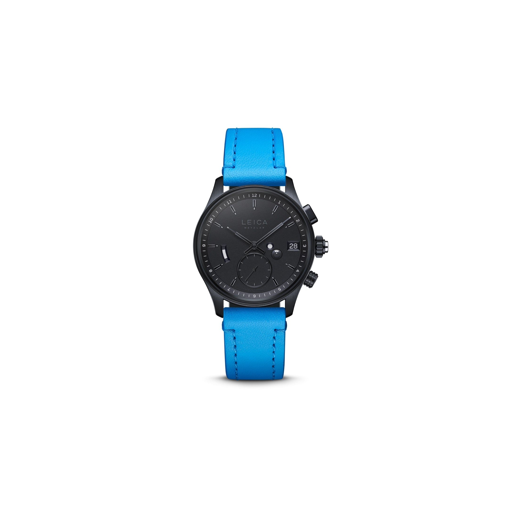 Leica Calf-Leather Strap, Adria blue