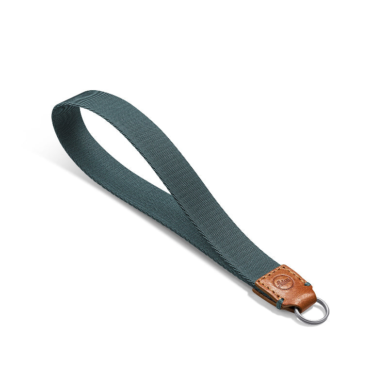 Wrist strap, fabric, leather, cognac/petrol