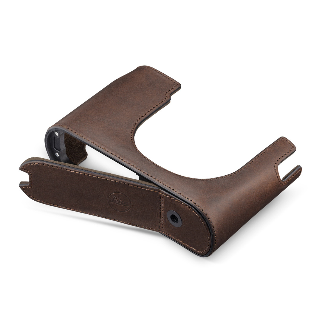 Leica Q3 Half Case, Leather, Darkbrown