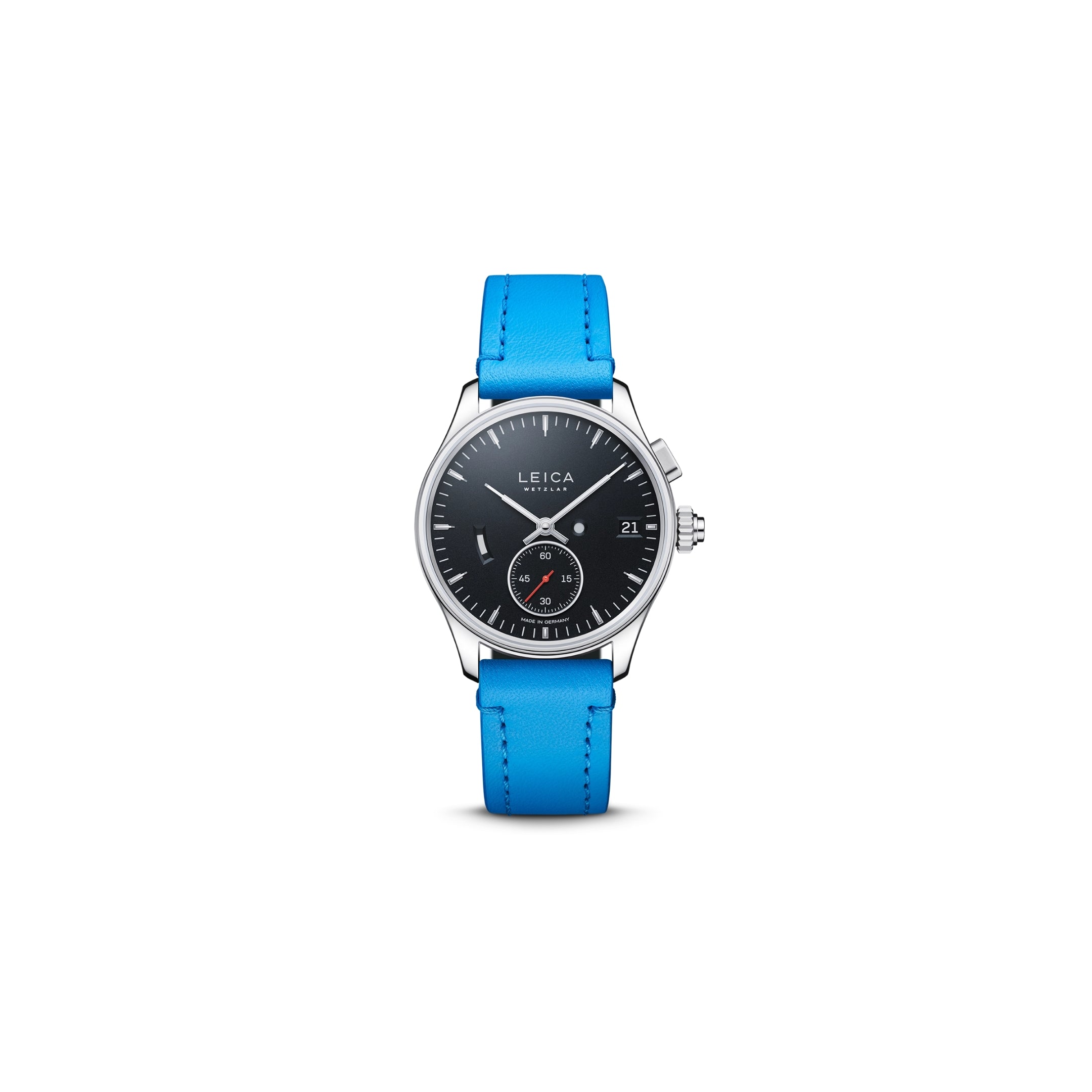 Leica Calf-Leather Strap, Adria blue